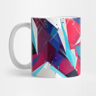 Cubist Harmony: Modern Geometric Dance in Pink, Blue, and Violet Mug